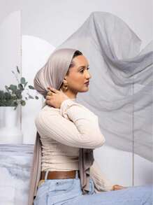 1 pieza Hiyab de mujer de jersey, hiyab de modal, unicolor, suave y sedoso, cómodo y transpirable, pañuelo, turbante de jersey, chal de 180cm*70cm, adecuado para uso diario, al aire libre, oración y culto