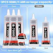 1.69oz B-7000 Super Jewelry Glue With Tweezers, Transparent Industrial Adhesive Suitable For Crafts, Fabrics, Phone Repair, Jewelry Making, Crystal Gems, Artistic Stones, Wood, Glass, School & Back To School Supplies