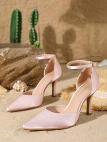 On feet& in love Damen Elegante Spitze Zehen Pumps mit Riemen und Hohem Absatz für Herbst/Winter, geeignet für Kleider, Eleganz, Party