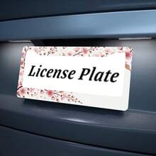 1PC Cherry TreeLicense Plate Holder, Colored License Plate Frame, Rust Proof And Waterproof Front And Rear License Plate Covers, 2-Hole Nut Set, Automotive Parts Label Holder Suitable All Vehicles - 12x6 Inch - View 5