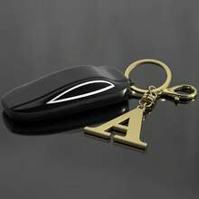 Stainless Steel Gold Letter A-Z Keychain For Women Men, Initial Letter Pendant With Key Ring, Charms For Key Backpack Bag - Gold-g - View 4