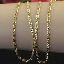 Exquisite 18K Gold 2mm Flat Side Chain Necklace 16-30 Inch For Woman Men Versatile Elegant And Perfect Fashion Jewelry Gift