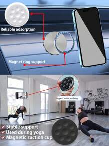 1个免费磁环硅胶吸盘手机吸盘圆形单面手机支架吸盘多功能便携式硅胶防水轻便磁吸支架