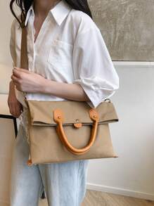 Casual Large Capacity Canvas Bag, Wide Strap Crossbody Bag, Niche 2025 New Versatile Tote Handbag