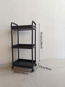 Cărucior mobil de depozitare cu 1/4 niveluri și roți, suport organizator mobil multifuncțional, rafturi detașabile pentru podea pentru haine, depozitare în baie, bucătărie, dormitor, cadou de Crăciun și Ziua Recunoștinței (stil aleatoriu)