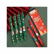 8pcs Christmas Themed Gel Pens, 0.5mm Fine Tip, Quick Drying Ink, Smooth Writing, Suitable For Office, School, Holiday Gift, Back To School Supplies, New Year Gifts - Sets - View 9
