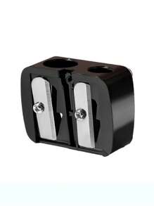 1pc Makeup Pencil Sharpener, Suitable For Eyebrow, Eyeliner, Lip Liner Pencils, Lipsticks, Dual Sizes With Dust Cover