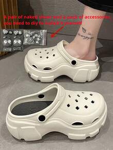 2024 Cartoon Dog Design Breathable Slip-On Sandals For Women, Thick Sole Non-Slip Closed Toe Beach Slide Slippers - 6666[Coal Briquettes]White - View 3