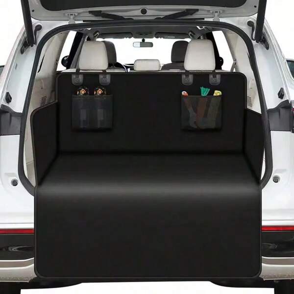 Beschermmat voor hondenkoffer, antislip en krasbestendige coating voor huisdieren, krasbestendige en wasbare reisbagagemat, geschikt voor kleine vrachtwagens en SUV's, zwart