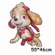 1套多色Woof Team狗鋁箔氣球－卡通設計，Ali Tian Tian風格 | Paw Patrol主題氣球派對裝飾（Chase、Rubble）－生日禮物鋁箔氣球 - 彩色 - 查看 5