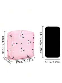 1pc Cute Cartoon Multi.Purpose Waterproof StorageBag-Big Capacity SanitaryNapkin Storage Bag CosmeticStorage Bag Student TravelEssentials Pencil Bag WalletStationery Storage Bag(ThePrinting Position Of ThePattern Is Not Fixed),BohoVibes