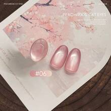 15毫升桃花屋猫眼指甲油凝胶，2025新款裸色透明玻璃珠裂纹猫眼凝胶，美甲沙龙特价 - 彩色 - 查看 15