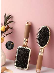 3pcs Set: Square Air Cushion Comb + Round Air Cushion Comb + Curling Comb - 1 Comb, Styling Comb, Haircut Comb, Curling Comb, Air Cushion Comb, Pointed Tail Comb, Massage Comb, Bone Comb, Detangling Brush, Massage Tool, Hair Coloring Brush, Head Massaging Scratcher, Easily Glides Through Tangles, Plastic Detangling Tool, Blow Dry & Straighten, Oval Hair Pad Brush, Suitable For Thick/Curly/Fine/Long/Short Hair Dry & Wet, Suitable For Women And Men, Air Cushion Anti-Static Comb, Plastic Massage Anti-Static Hair Brush, Practical Hair Care, SPA Head Massager, Home Curling Hair Comb