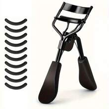 优质黑色睫毛夹，附赠额外替换垫 - 耐用且易于使用的美容化妆工具，舒适的手柄，适合所有眼形和睫毛长度，快速卷曲睫毛，耐用的美容工具套装 - 黑色 - 查看 2