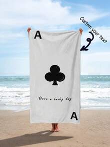SEPTEVAGUS 1pc Custom Beach Towel With Text & Names - Personalized Beach Towel Extra Large Quick-Dry Absorbent Pool/Beach Towel For Summer Vacations,For Boys Girls Women Men - Black - View 4