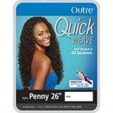 Outre PENNY 26" 1 Jet Black Synthetic Quick Weave Half Wig01 - JetBlack1 - View 4