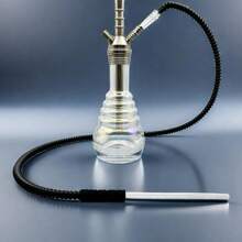 2-częściowa regulowana, wielokrotnego użytku szklana fajka wodna z akrylową/plastikową główką - idealna na imprezy i do barów bez prądu Regulowana długość Arabska słomka do palenia Szklana fajka wodna Uchwyt Akcesoria Bar