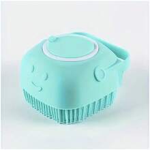 Multi-Color Silicone Pet Shampoo Brush With Built-In Dispenser - Gentle Massage Bath Comb For Dogs And Cats, No Battery Required