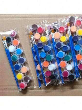Random Acrylic Paint Mini Set, Washable Refill Paint Set, Mini Paint Set With 8 Vivid Colors And Paint Brushes, Bulk Acrylic Paint Sticks For Classroom, Home, Party, Gift, Painting