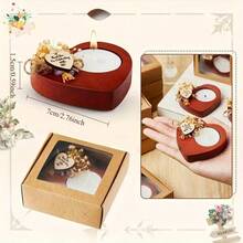 定制婚礼烛台（1/10/30/50个装），可刻上姓名和日期，心形设计，两种颜色可选。送给女友、妻子、母亲、新娘或伴娘的特别礼物。完美适用于生日、周年纪念日和婚礼派对。装饰性强，可重复使用，精致时尚，品质上乘，色彩丰富，现代感十足，可定制。 - 彩色 - 查看 17