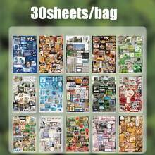 30 tờ/Sách cuộn nhãn dán Sách Time Story Series Nhãn dán cắt khuôn Nhật Bản cổ điển, Vật dụng làm sổ lưu niệm, Phụ kiện sổ tay, Sổ tay trang trí, Khung ảnh, Ốp điện thoại, Cốc nước, Tạp chí rác, Hộp đựng bút chì Nhãn dán tự làm cho mùa tựu trường, Đồ dùng học tập, Trở lại trường - Nhiều màu - Xem 9