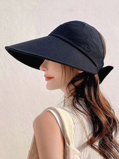 1pc Women's Fashionable Versatile Wide Brim Floppy Sun Hat For Sun Protection, Suitable For Spring/Summer