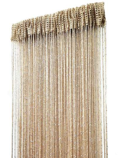 قطعتان - ستارة حريرية شمبانيا لامعة بمقاس 1 * 2 متر - ديكورات معلقة للسقف ذات شرابات لحفل زفاف ناصعة، مع تصميم حاجز خطي - خلفية زفاف أنيقة، سقوط ناعم، ديكور غرفة ومنزل، سهلة التركيب مناسب لأعياد الميلاد والزفاف وحفل الحمام ، حفل التخرج، حفل العروس