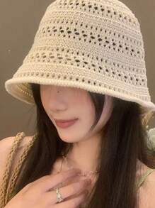 4 Colors Available, 2025 New Summer Hollow-Out Bucket Hat For Women, Breathable Thin Sun Hat, Stylish Bucket Sun Hat