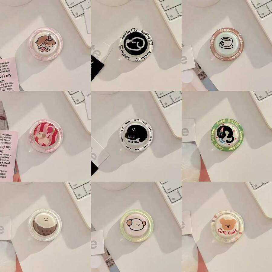 1pc Ins Style Magnetic Phone Holder, Strong Adsorption, Creative Korean Design, Compatible With Apple, Honor, VIVO, OPPO Magnetic Phone Cases Compatible With IPhone, Android Phone, Gift For Birthday, Family, Friends Phone Stand Phone Accessories - Multicolor - View 1