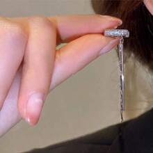Boucles d'oreilles élégantes à longue frange clip-on, cadeau pour femmes