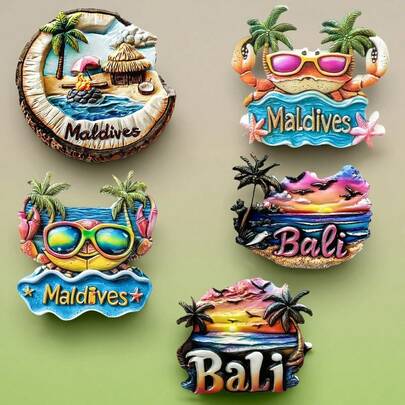 1pc Maldives Bali Travel Souvenir Refrigerator Magnet Home Decor