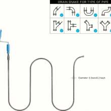 1 件装多用途排水管清洁器，适用于浴室、卫生间、厨房水槽的灵活手动排水管清洁工具，带软弹簧疏通堵塞管道，排水管清洁工具 - 藍色 - 查看 7