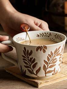 1件蝴蝶炻器高端马克杯套装,美式复古牛奶杯,早餐杯,田园下午茶杯,大容量花卉创意磨砂纹理,手绘高颜值咖啡杯,适用于家庭/咖啡厅/派对聚会/餐厅,可用于微波炉/烤箱/洗碗机,咖啡爱好者必备 - 彩色 - 查看 7