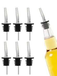 1/12 件不锈钢葡萄酒瓶塞，带橡胶防尘盖，适用于葡萄酒、醋、油和白酒 - 銀色 - 查看 2