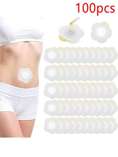 100/80/50/30/15 Disposable Castor Oil Belly Button Stickers Made Of Non-Woven Breathable Fabric, Suitable For Both Men And Women (Oil-Free)