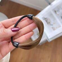 1 pieza Scrunchie de pelo con diseño geométrico hecho a mano, accesorio de peinado simple para niñas, adecuado para verano, vuelta al colegio, artículos esenciales de viaje y vacaciones, accesorios de pelo para mujeres