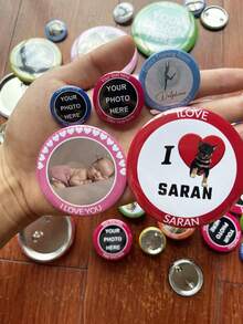 1/3/5/10/30/50/100/500pcs, Customized Design Badges/Pins, Customizable Text/Logo/Photo, Personalized Text Badges, Customized Pins, Personalized Backpack Badge Accessories, Customized Bags - Multicolor - View 7