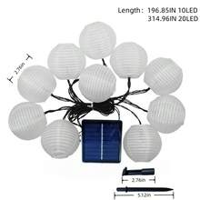 1 pieza Luz de cadena solar blanca impermeable de 5M con 10 LED/8M con 20 LED, con 8 modos de iluminación, incluye baterías de litio, adecuado para jardín, balcón, patio, decoración de paisaje de carretera