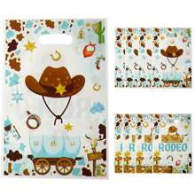 Party Cowboy Hat Series Gift Bag Holiday Party Candy Decoration Return Gift Bag Pearlescent Film Packaging Handbag