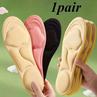 1 Pair Unisex 6D Cloud Cushioned Insoles, Thick Soft Comfortable Breathable Shoe Pads Suitable For Sports And Casual Wear