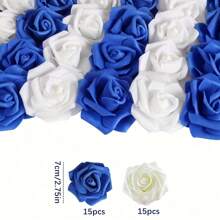 30 pièces Têtes de fleurs de rose artificielles en vrac, têtes de roses roses, fleurs roses factices sans tige, roses en mousse miniatures roses poussiéreux pour la décoration DIY de fête de mariage, douche nuptiale, mariage et à domicile