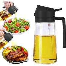 2 In 1 Oil Dispenser And Oil Sprayer, 470ml Dispenser Bottle Spray And Pour, Plastic Olive Oil Sprayer For Cooking, Oil Spray Bottle Mister Spritzer For BBQ, Air Fryer, Kitchen - Multicolor - View 2