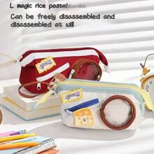 2 In 1 Large Capacity Stationery Pouch With Hook And Loop Closure, Multi-Layer Design Pencil Case For Storage And Organization, Pencil Pouch, School Bag School Supplies, Back To School