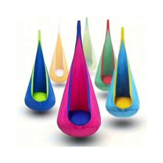 12 Colors To Choose From,A Swing Chair, Hanging Hammock Chair With Inflatable Pillow, With Hanging Hardware, Easy To Store And Carry, Suitable For Outdoor And Outdoor.