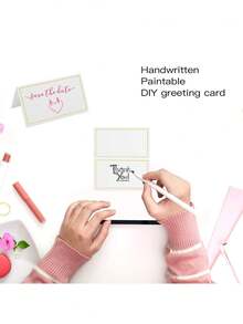 50 张/20 张带金箔边的帐篷卡，优雅的座位卡，空白名片，礼品卡，适用于婚礼、晚宴、派对和活动