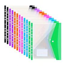 6/12pcs A4 Size High Capacity Ring Binder Folders, Modern PP Material With Expandable Button & Label Pockets, Suitable For School, Home, Office, Travel - Portable Design, Back To School, School Supplies - Horizontal (6-pack) - View 8