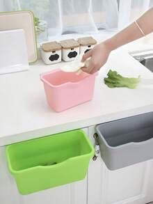 1 pieza Cesto colgante de basura para puerta de gabinete de cocina, cesta colgante grande sin tapa para residuos de alimentos del hogar