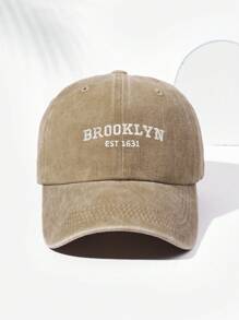 1 Stück Unisex BROOKLYN EST 1631 bestickte Vintage Baseball Kappe, atmungsaktiv mit UV-Schutz, personalisiert minimalistisch geeignet für Outdoor Sport, Wandern, Alltagstragen, verstellbare Größe, modisch vielseitig, Geschenk für Festivals