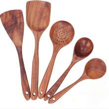 5 A 5-Piece Set Of Wooden Kitchen Utensils Designed For Home Use, Hotels And Restaurants. Made Of Natural Wood, It Is Safe And Odorless, Resistant To Corrosion And High Temperatures, Making Cooking Safer! - 咖啡棕 - 查看 1
