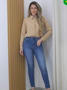 BELLA ELISA White Formal Shirt Excellent Quality / Factory Price New Release / Minimalist Style / Shirt With Front Button - Krem - View 1